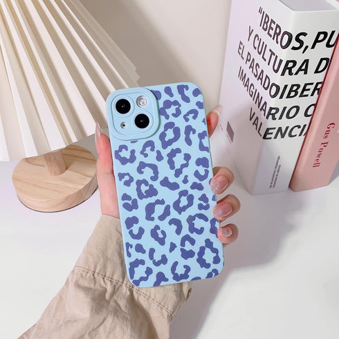 Compatible for iPhone 13 Case Cute Cool Leopard Print Design for Girls Women Soft TPU Shockproof Protective Girly for iPhone 13-Blue...