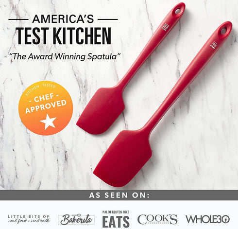 DI ORO - Large Silicone Spatula - 600ºF Heat-Resistant Spatula - Seamless Design - Pro-Grade Non-Stick Silicone Rubber with Reinforced Stainless S...
