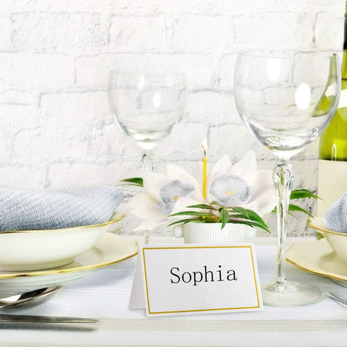 100Pcs Premium Place Cards, Small Table Cards with Gold Foil Border, Escort Cards, Name Cards, Wedding Place Cards for Wedding, Table, Dinner Part...