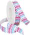Morex Ribbon Chevron Printed Grosgrain Ribbon, 7/8-Inch by 20-Yard Spool, Turquoise/Hot Pink (98022/20-612)...