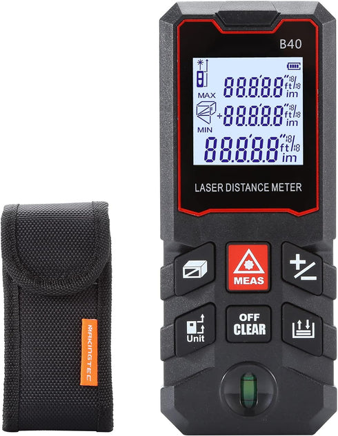 Laser Measure 131Ft, Ft/in/M Unit Switch Digital Laser Tape Measure with Bubble Level Laser Measurement Tool,LCD Backlit Laser Distance Measure Py...