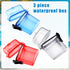 Outus 3 Pieces Waterproof Case ID Card Holder with Floating Sports Case Locker with Hanging Ring and Rope (Clear Blue Red,4.72 x 2.95 x 1.57 Inch)...
