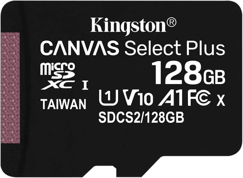 Kingston 128GB microSDXC Canvas Select Plus Class 10 Flash Memory Card SDCS2 Memory...