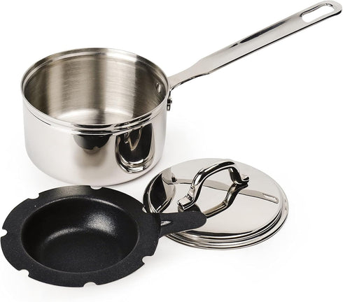 RSVP International Endurance Single Egg Poacher Set | Perfectly Poached Eggs | Includes Stainless Steel Pan | Dishwasher Safe...