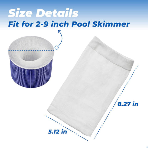 ANTOBLE 20 Pack Pool Skimmer Socks Micro Filter Bag Compatible with POOL BLASTER Water Tech Catfish Max CG Aqua Broom Pool Vacuum Cleaner, Ingroun...