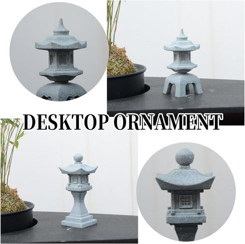 6pcs Miniature Pagoda Statues, Japanese Lantern Pagoda Style Asian Decor, Chinese Pagoda Statue for Fish Tank Aquarium Ornament Decor Bonsai Micro...