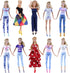10 Sets Doll Clothes Include 1 Pink Dress 9 Random Casual Outfits for 11.5 inch Girl Dolls...