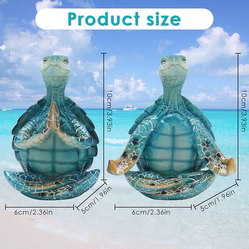Meditating Turtle Figurine, Sea Turtle Yoga Statue Sea Turtle Meditation Home Decor, Zen Yoga Resin Sea Turtle Figurine Garden Statue, Indoor/Outd...