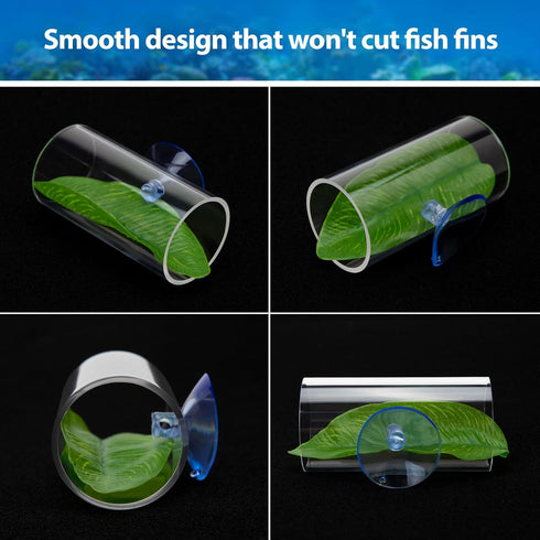 2 Pack Betta Fish Acrylic Tube Tunnel,Betta Fish Leaf Pad Simulating The Natural Habitat for Betta Spawning Grounds Breeding Resting Bed?Betta Toy...