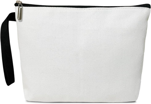 Blank DIY Makeup Bag for Women Accessories Organizer, Travel Essentials Canvas Cosmetic Bag with Zipper -DIY...
