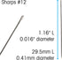 Sharps Beading Needles, Size 12, 12 needles per card, European Quality, Shorter Needle for Smaller Areas, All Purpose Sewing Needle, Use for Mendi...