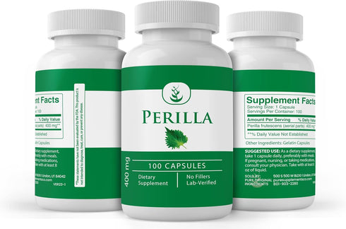 PURE ORIGINAL INGREDIENTS Perilla, (100 Capsules) Always Pure, No Additives or Fillers, Lab Verified...