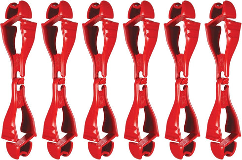 Ergodyne Squids 3400 Glove Clip Holder with Dual Clips, 6-Pack, Red...