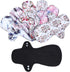 7PCS Pack Reusable Washable Incontinence Cloth Pads Including 6PCS Heavy Flow Feminine Hygiene Bamboo Charcoal Cloth Sanitary Pads Reusable Menstr...