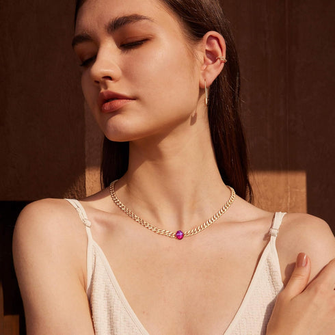Valloey Rover Gold Necklace for Women 14K Gold Plated Cuban Chain Choker Necklace Simple Necklace Jewelry Gift for Women...