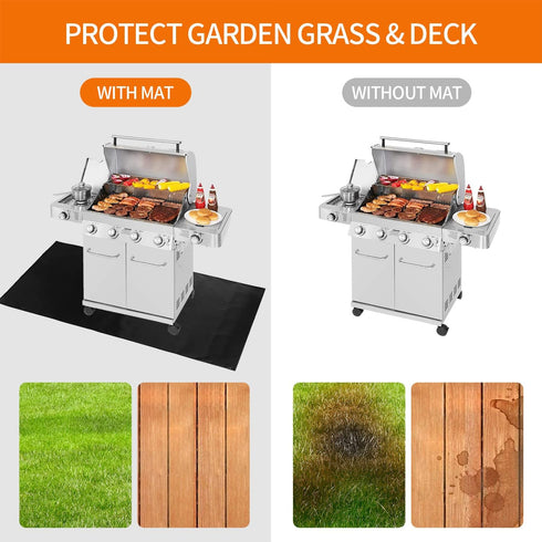 Under Grill Mat,Premium 36"x48"Absorbent Oil Protective mats for Deck &Patio,Grill Mat for Deck,Under Grill Floor Pad to Protect Deck,BBQ Mat for ...