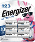 Energizer 123 Batteries, Lithium CR123A Battery, 6 Battery Count...