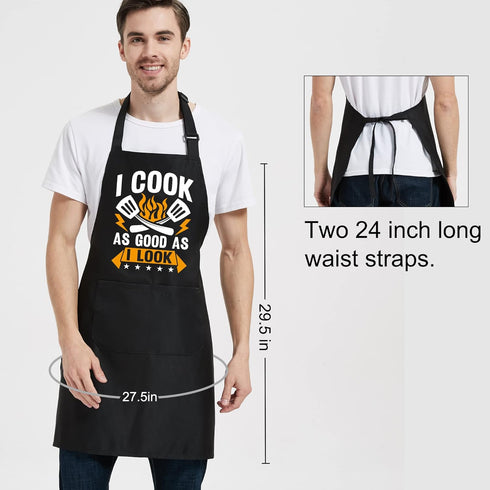 Cooking Gifts for Men, Funny Aprons for Women with Pockets for Kitchen Baking Grill BBQ, Grilling Gifts for Men Chef Dad Mom Husband Wife Father’s...