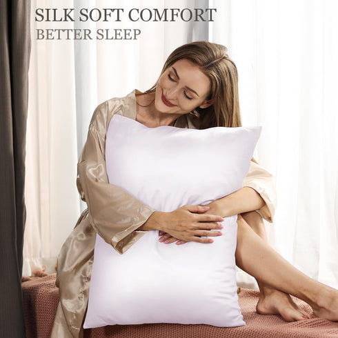 Adubor Silk Pillowcase - Mulberry Silk Pillow Case, 23 Momme 6A Grade Fibers, 900 Thread Count, Silk Pillow Cases for Hair and Skin Health, with H...
