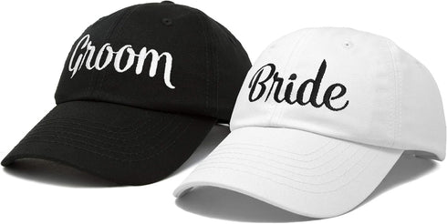 DALIX Bride Groom Dad Hats Baseball Caps Newlywed Wedding Party Gift...