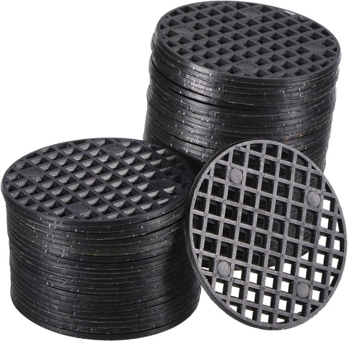 PATIKIL Flower Pot Hole Mesh Pad, 60Pcs 1.8 Inch/4.5cm Round Rigid Bonsai Drainage Mesh Grid Screen Bottom Grid Mat for Garden, Black...