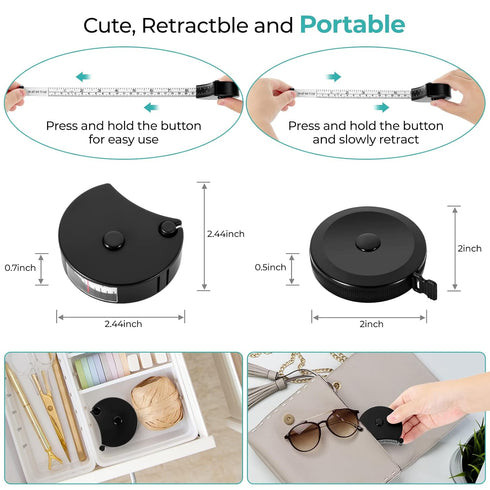 Body Tape Measure, Body Measuring Tape for Weight Loss, Fitness, Bodybuilding. Lock Pin, Retractable Soft Sewing Tape for Tailors, Measures Body P...