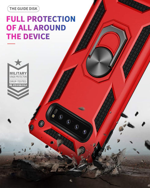 Military Grade Drop Impact for Samsung Galaxy S10 Plus Case 360 Metal Rotating Ring Kickstand Holder Built-in Magnetic Car Mount Armor Shockproof ...