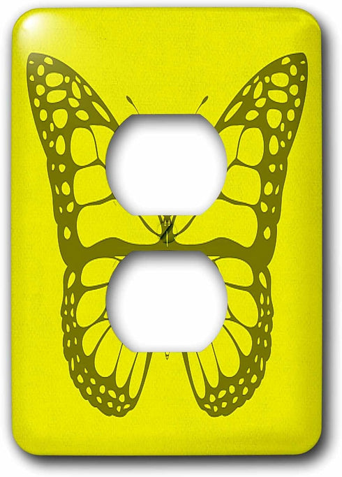 3dRose lsp_167766_6 Pretty Yellow Butterfly Light Switch Cover...