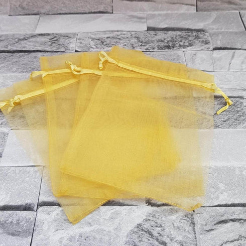 4x6 Inch Organza Gift Bags with Drawstring for Jewelry,Candy,Set of 100 Gold Sachet,Sheer Fabric Mesh Tie Sack for Baby Shower,Birthday,Party Favo...
