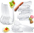 VeZee's Plastic Serving Utensils, Clear Heavy Duty Disposable utensil | Set 10" Spoons 10" Forks | 3 Each in One Set| 6 Pcs...