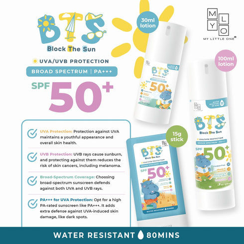 MyLO BTS SPF 50 Sunscreen, Broad-Spectrum UVA UVB Face & Skincare Protection, PA+++, Nourishing Moisturizer For All Baby, Kids & Adult Skin Types,...