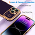 Hython for iPhone 14 Pro Case Cute Curly Wave Frame Shape Phone Cases, Thin Slim Luxury Plating Wavy Edge Soft TPU Bumper Shockproof Rubber Protec...