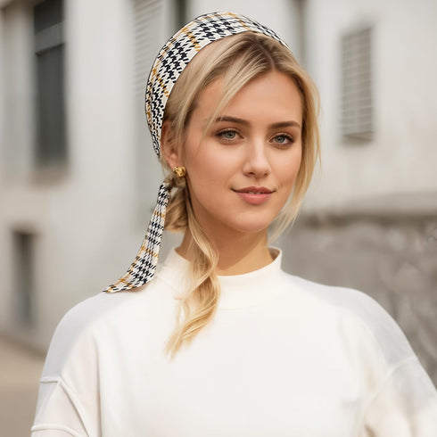 100% Mulberry Silk Ribbon Scarf for Women, Digital Printed Silk Scarf for Hair Wrap, Silk Neck Scarf Headscarf...