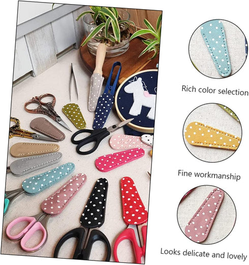 3pcs Scissors Case Embroidery Tools Embroidery Scissors Leather Cosmetic Tool Professional Shear Cases Scissors Protector for Home Pu Cover for Sc...