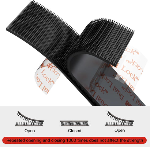 Dual Lock Reclosable Fasteners, 1" x 3.3ft Heavy Duty Mounting Tape with Adhesive Black Fastener 400 for Indoor/Outdoor Use(Self-Mating)...