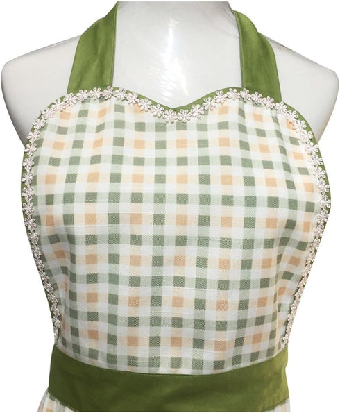 Cute Lovely Unique Design Women Girls Ladies Retro Apron with Chic Pocket for Cooking Kitchen, Green...