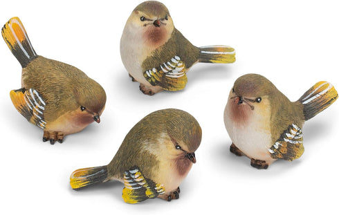 RAZ Imports Striped Wing Bird 2.5 x 2.25 inch Resin Decorative Tabletop Figurine Set of 4, Sage Green...