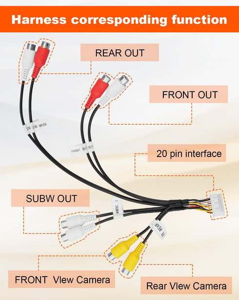 RCA Harness Cable Connector Adapter for Stereo Radio, Fits for Alpine ILXW650 ILX-W650 ILX-W650E ILXW650E, Replace E2703004590...