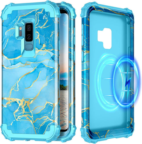 Casetego for Galaxy S9 Plus Case,S9+ Case,Heavy Duty Shockproof 3 Layer Hard PC+Soft Silicone Bumper Rugged Anti-Slip Protective Cases for Samsung...