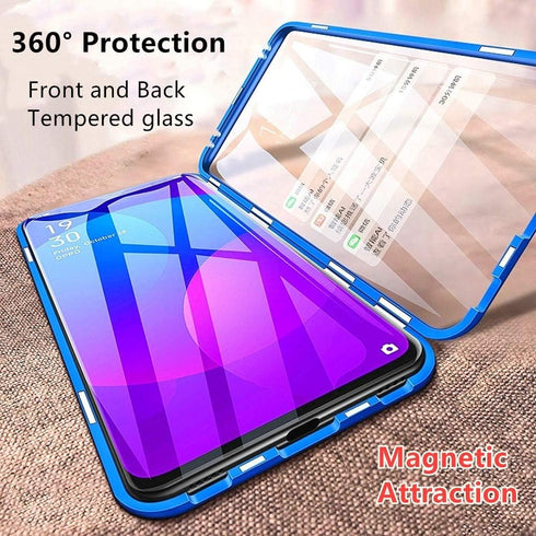 Jonwelsy Compatible with Samsun Galaxy Note 10+ 5G (6.8 inch) Case, 360 Degree Front and Back Transparent Tempered Glass Cover, Strong Magnetic Ad...