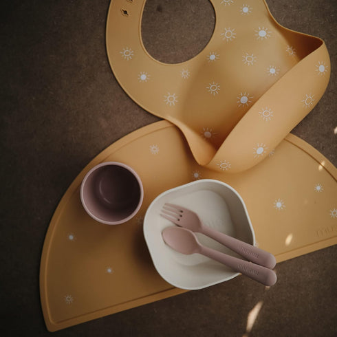 mushie Silicone Placemat for Kids | BPA-Free Non-Slip Design (Sun Orange)...