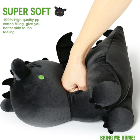 Ditucu Cute Dragon Plush Stuffed Animals Plushies Toys Super Soft Dolls Birthday Gifts for Kids Girls Boys Black 12 inch...
