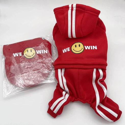 Cute Dog Hoodie Tracksuit Sweater Coat Jacket Winter Pajamas Clothes Clothing Jumpsuit 4-Legs Red for Cat Puppy Small Medium Big All Type Dogs (6X...