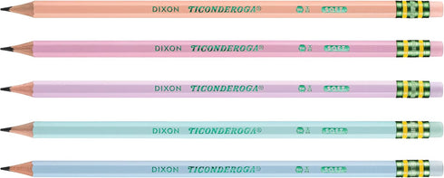 Ticonderoga® Pastel Pencils, 2 Soft, Assorted Colors, Pack Of 10 Pencils...