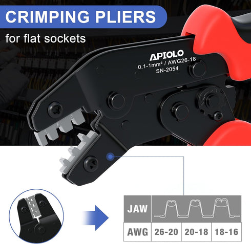 Dupont Crimping Tool, Dupont Connector Tool Wire Crimp Tool AWG 28-18 (0.1-1mm²) for JST Terminal Connector, XH 2.54mm, C3-R 2.54mm, Dupont 2.54/3...