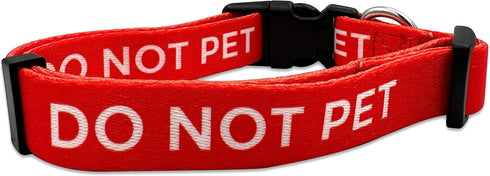 Do Not Pet Dog Collar - Prevents Accidents Warning Small Medium Large Dogs (Medium, Red)...