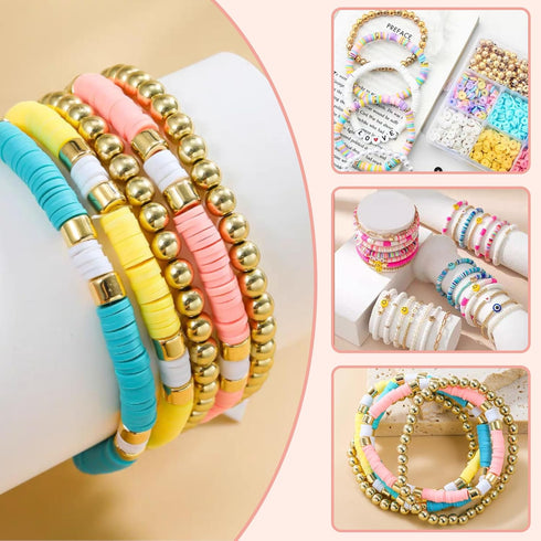 2350pcs Clay Beads for Bracelets Making, 6 Color Heishi Beads Polymer Clay Beads for Jewelry Making Supplies Charm, Friendship Bracelet Making Kit...