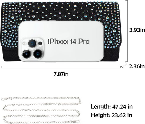 Rhinestone Clutch Purse for Women Sparkling Party Evening Bag Formal Wedding Cocktail Handbag Prom Money Purse...