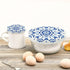 Reusable Stretchy Bowl Covers 5 Pieces, Circle Floral Blue Food Storage Container Elastic Covers, Dough Covers Reusable Fabric Covers for Bread Pr...