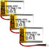3.7V 250mAh 402030 Rechargeable Lithium Polymer Replacement Battery for DIY 3.7-5V Electronic Product, Bluetooth Headset, Watch 3-Pack...